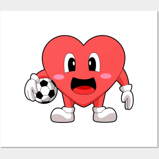 Heart Soccer player Soccer Posters and Art